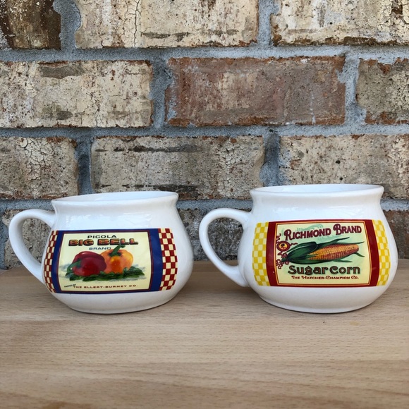 Vintage  Set Of 4 DAT'L DO-IT INC DDI Farm Signs  Soup Mugs Bowls Cups - Picture 9 of 14